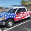 American roofing professionals vehicle truck lettering wrap 